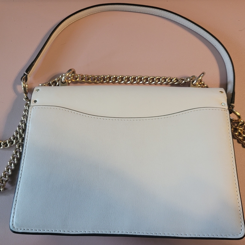 Coach Klare Leather Cream And Tan Crossbody With Many Details Studded, Snakeskin - Picture 7 of 7